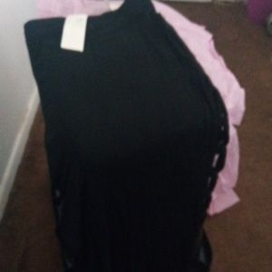 Mermaid, long, open sides, black, skirt